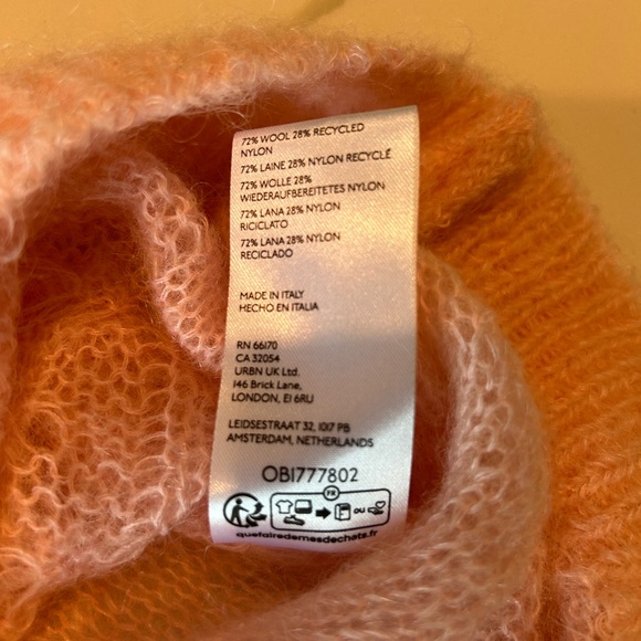 Anthropologie Maeve Open Weave Wool Blend Swearer Pink/Rose Made in Italy Sz. M - Picture 6 of 6